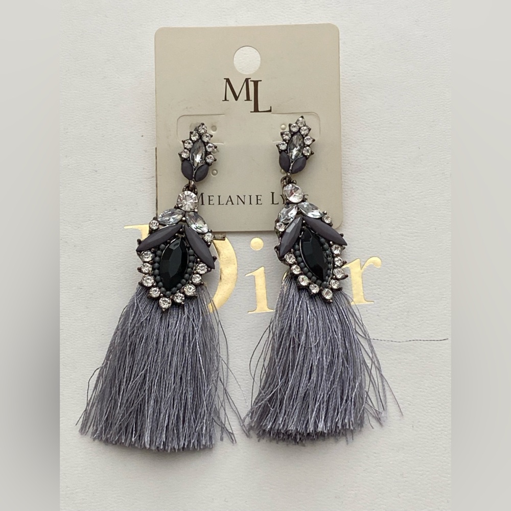 Gray Tassel Earrings
